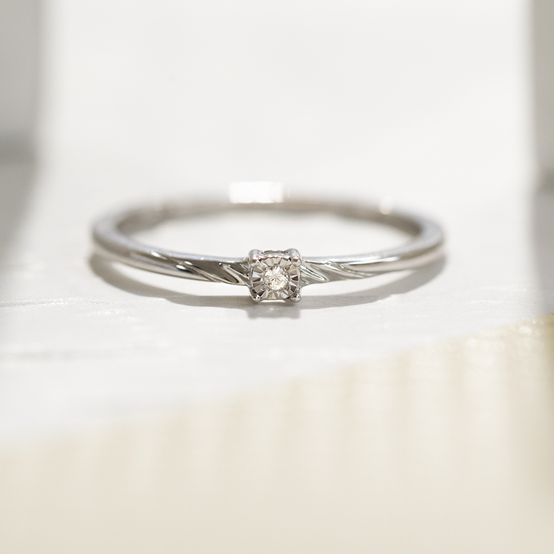 Minimalistický prsten s diamantem Marsh 110405