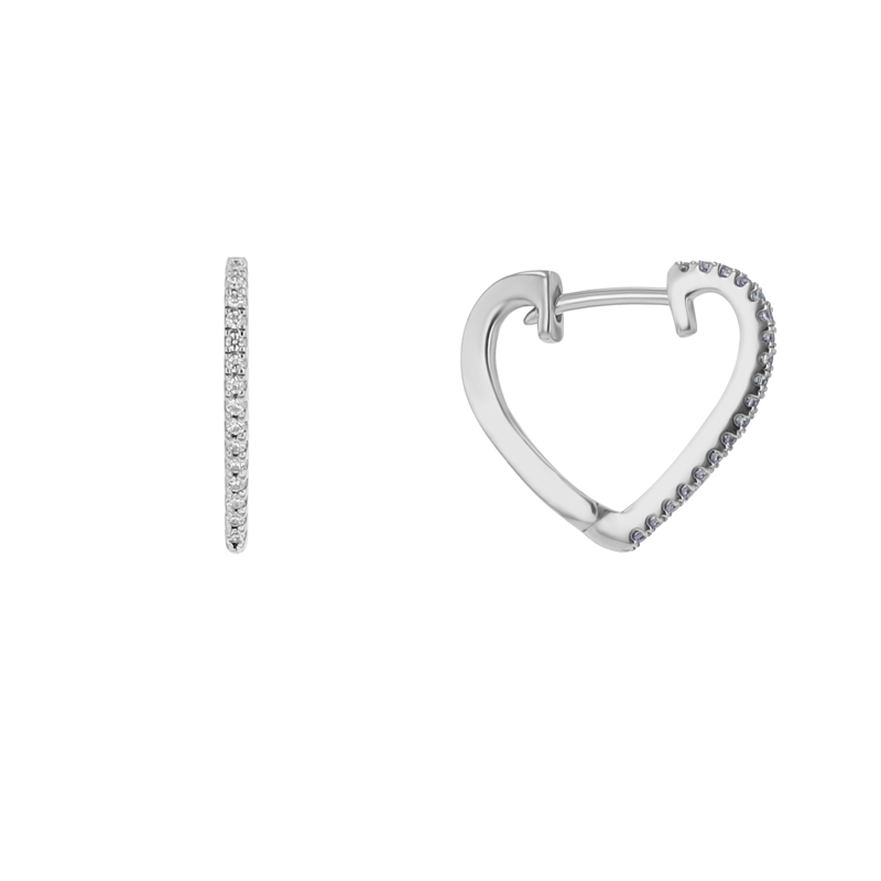Eppi Náušnice ve tvaru srdce s lab-grown diamanty Leia E44947