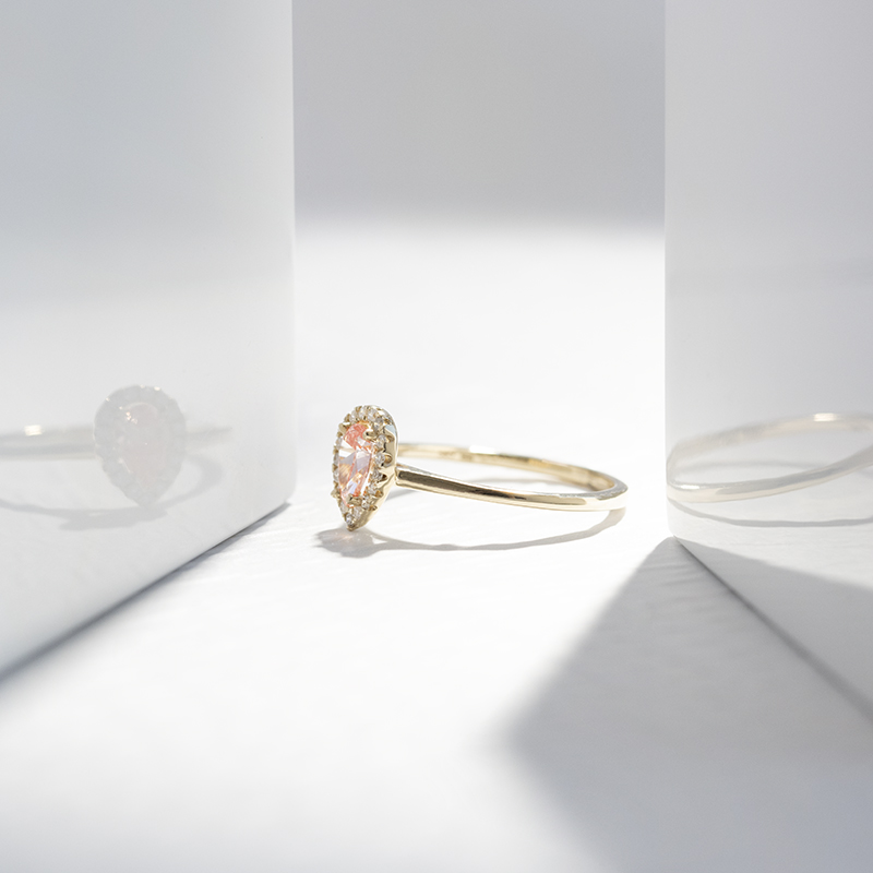 Zásnubní prsten s 0.36ct IGI certifikovaným růžovým lab-grown diamantem Simone 111355