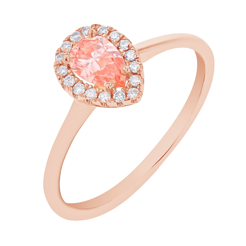 Zásnubní prsten s certifikovaným fancy pink lab-grown diamantem Simone 112635