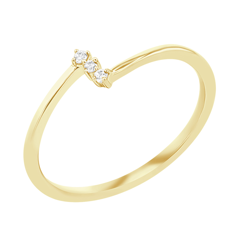 Minimalistický prsten se třemi diamanty Ingrid 112945