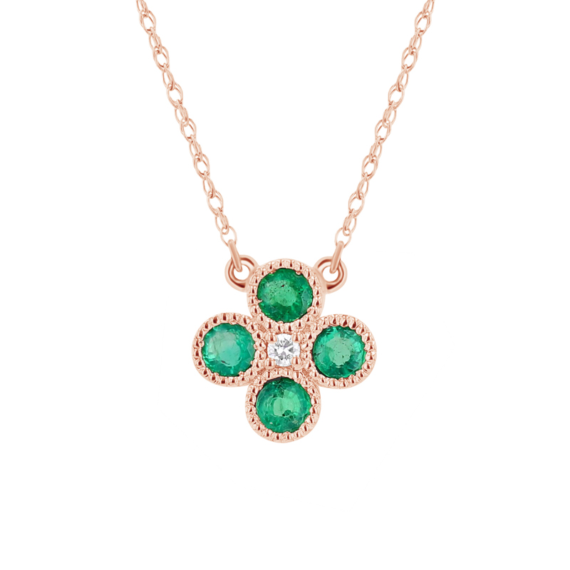 Smaragdový náhrdelník s diamantem Emely 113395