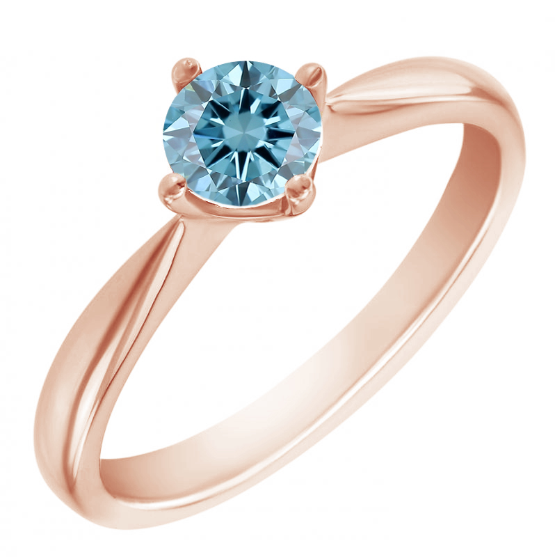 Zásnubní prsten s certifikovaným fancy blue lab-grown diamantem Mahiya 113695