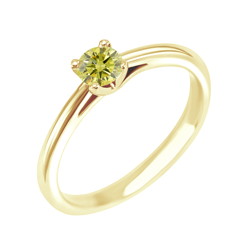 Zásnubní prsten s certifikovaným fancy yellow lab-grown diamantem Katya 113705