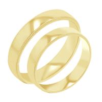 Zlaté snubní prsteny se zdobenými okraji Rayan