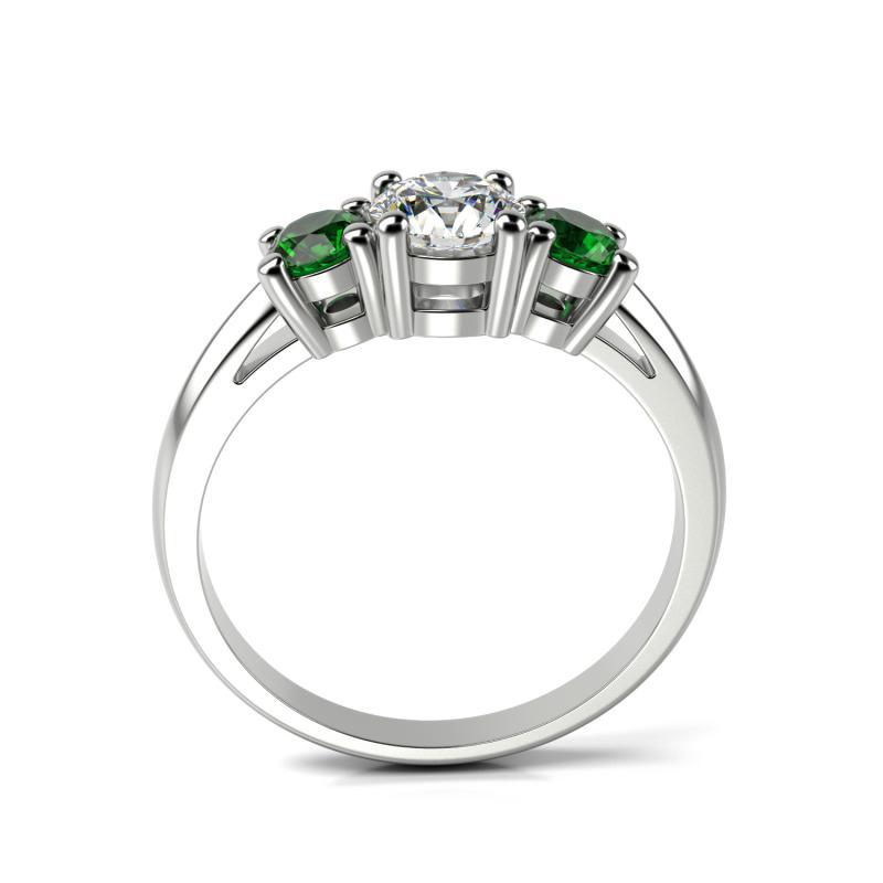 Smaragdový prsten s diamantem 11425