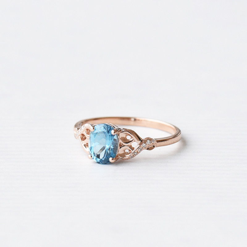 Zlatý topazový prsten s diamanty Alanyse 114525