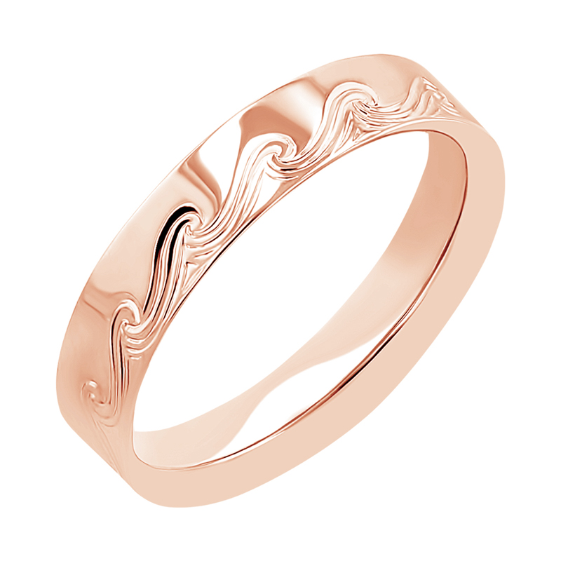 Snubní prsteny s ruční rytinou vln Carlin 116405