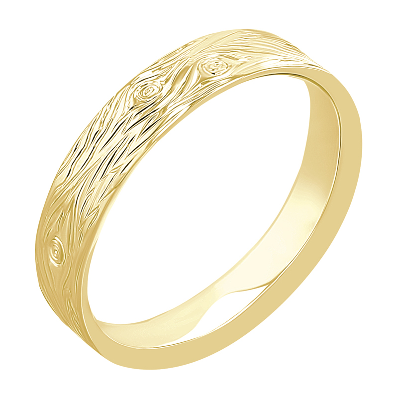 Snubní prsteny s ruční rytinou motivu dřeva a diamanty Dyanna 116435