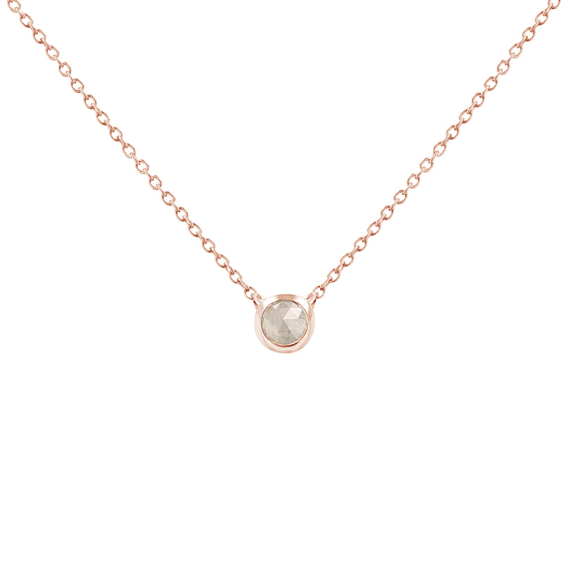 Minimalistický náhrdelník se salt and pepper diamantem Glosie 118495