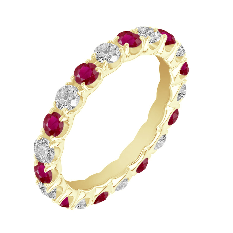 Eternity prsten s rubíny a diamanty Sykes 120085