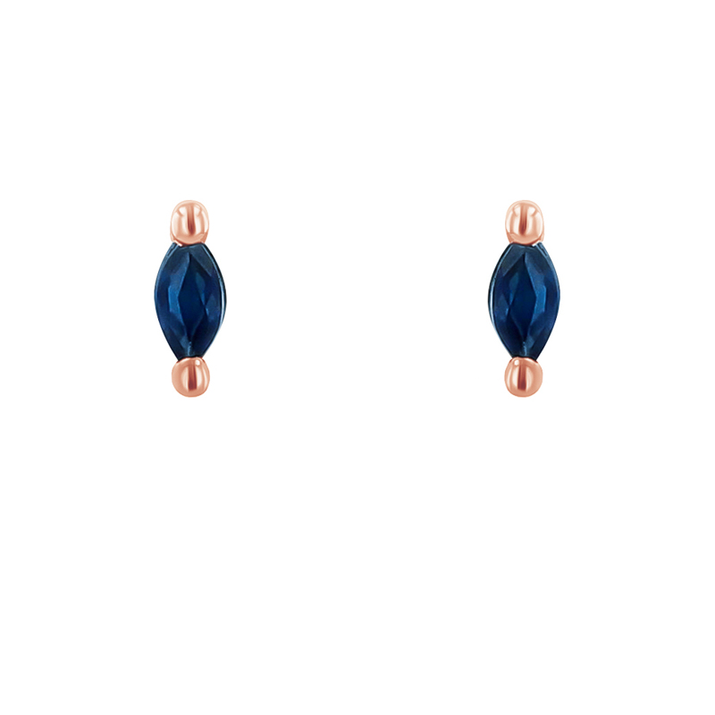 Minimalistické náušnice s modrými safíry Daina 120725