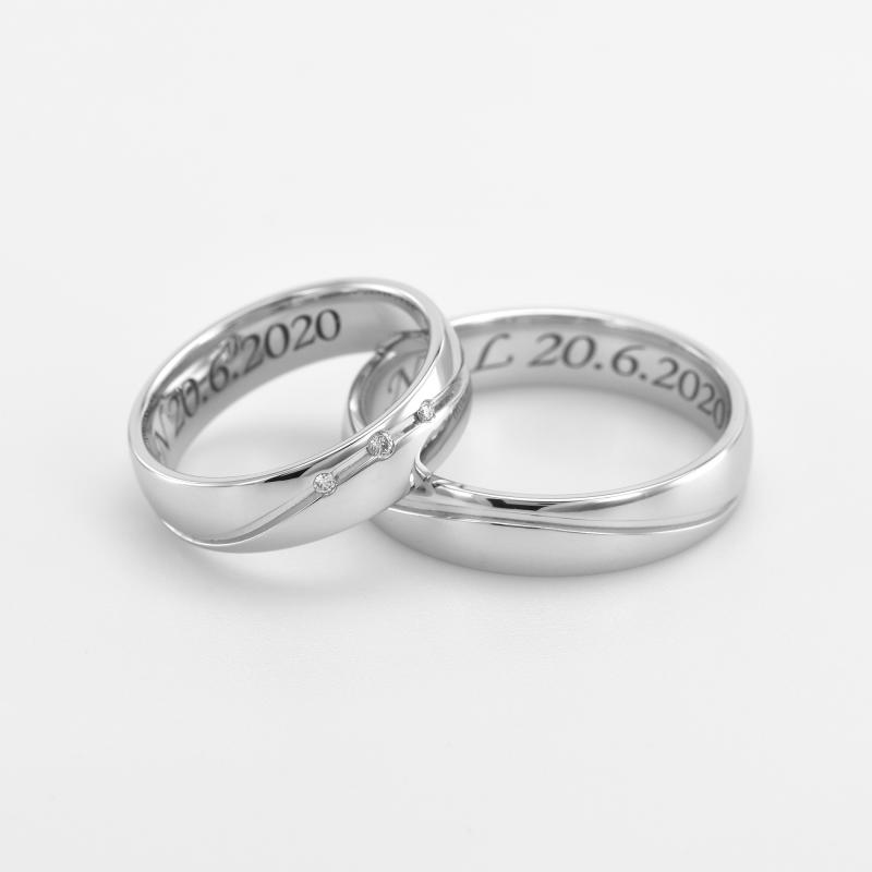 Platinové prsteny snubní 12105