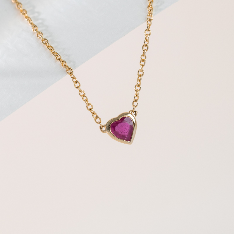 Minimalistický náhrdelník s rubínem Davila 124555