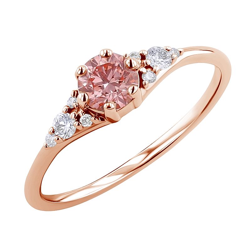 Zásnubní prsten s certifikovaným fancy pink lab-grown diamantem Diana 125925