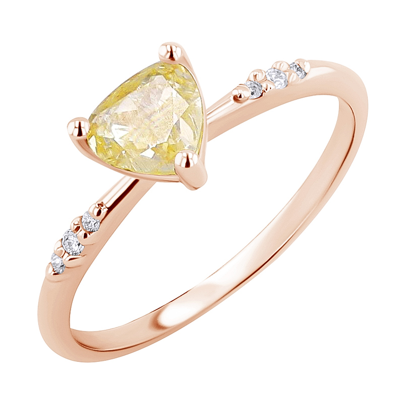 Zlatý zásnubní prsten se žlutým diamantem Julia 126355