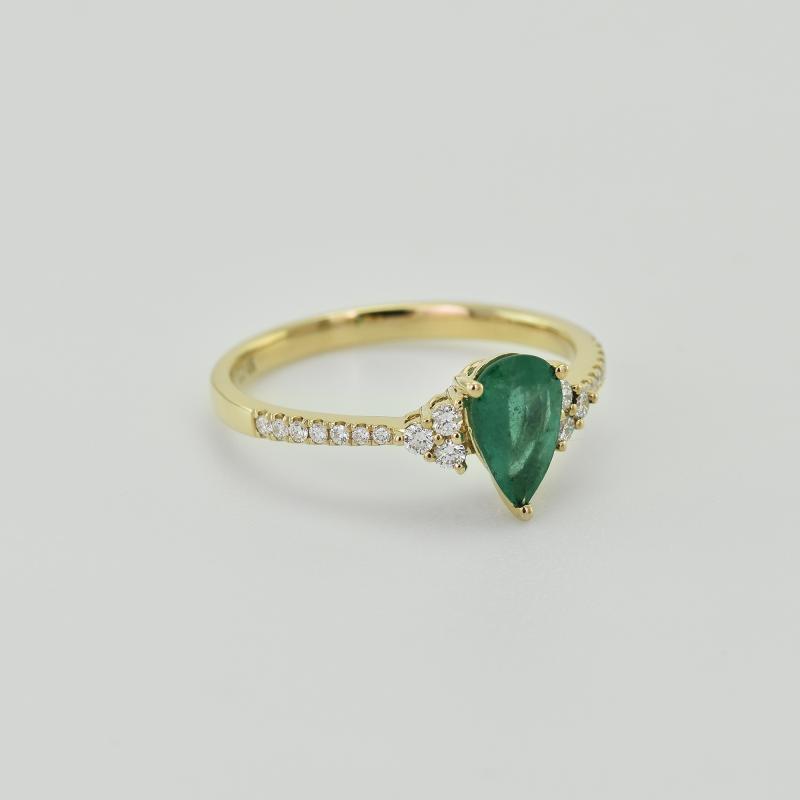 Zlatý smaragdový prsten 12665