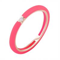 Růžový keramický prsten s diamanty Cecelia