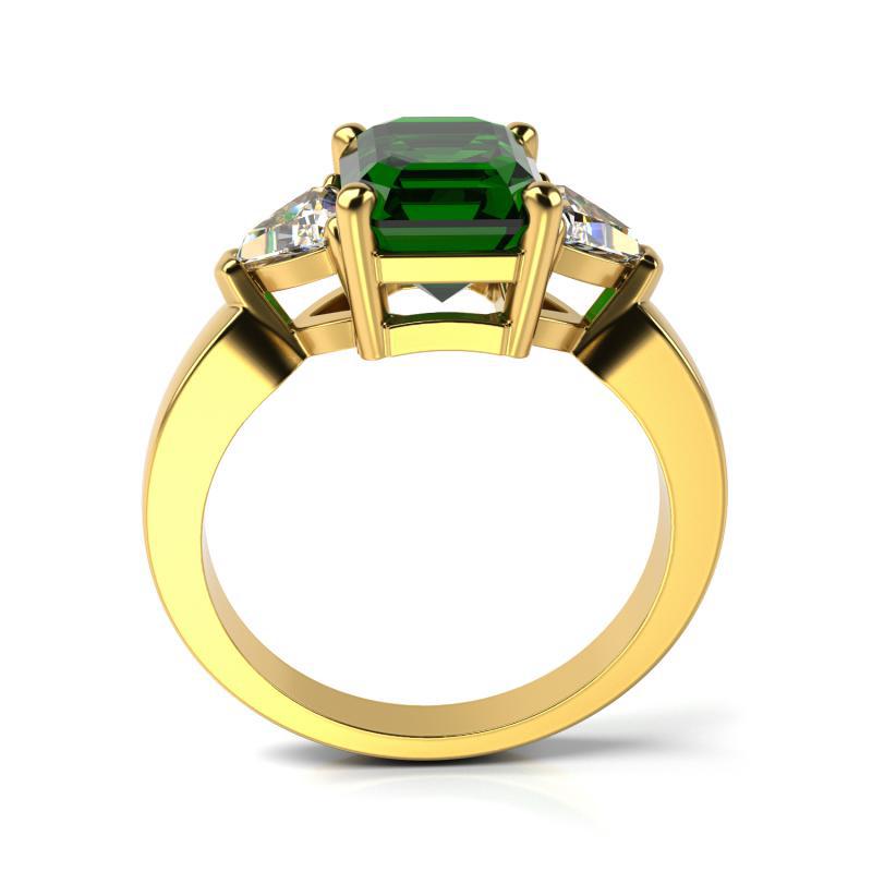Prsten se smaragdem a diamanty