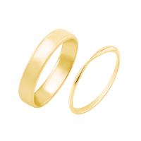 Zlatý snubní prsten se zúženým kroužkem Aeneas
