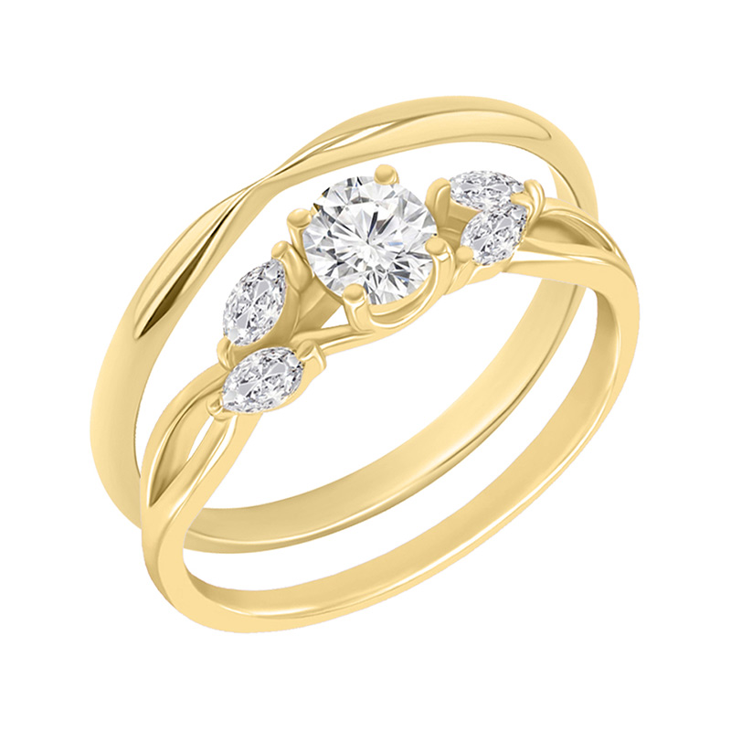 Set prstenů s možností výběru diamantu Halym 132575