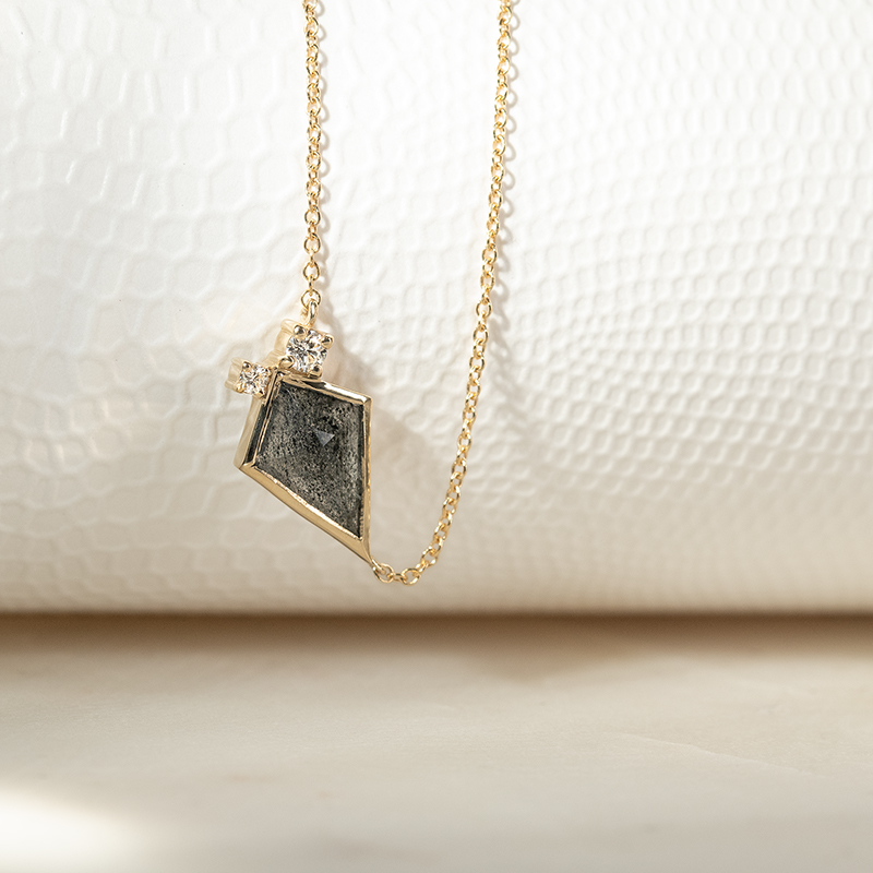 Náhrdelník s dendritickým quartzem a diamanty Milly 135415