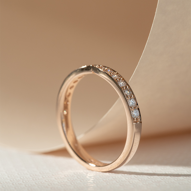 Snubní prsteny s eternity dámským a plochým pánským prstenem Turpein 135655