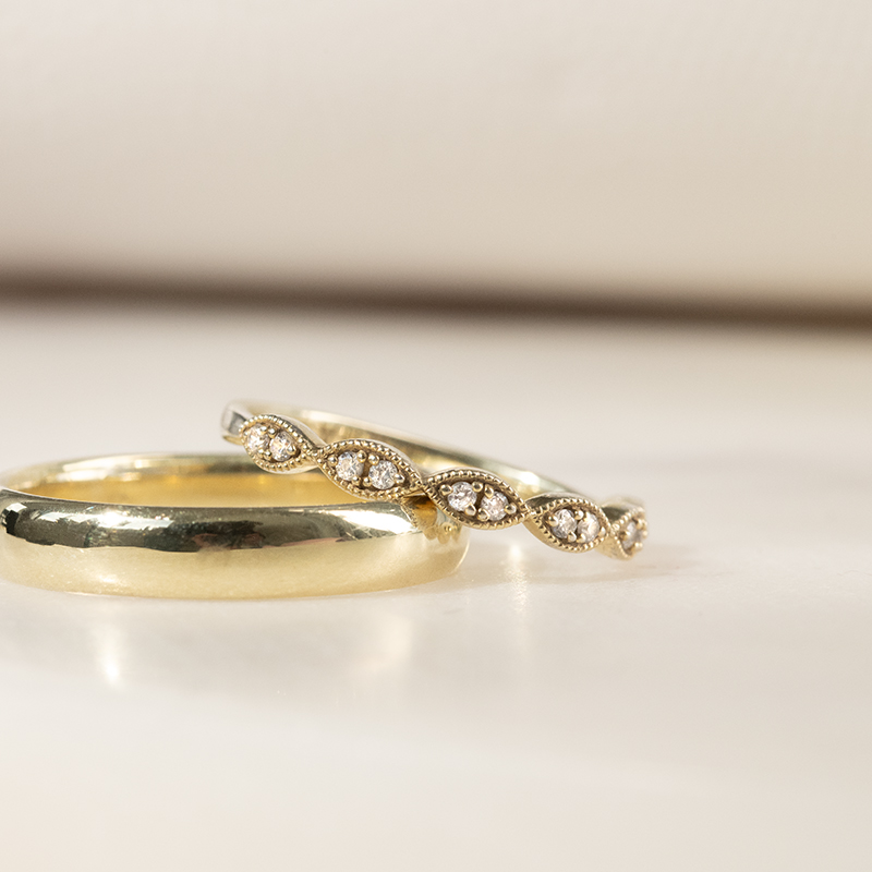 Vintage prsten s moissanity a pánský komfortní prsten Talita 136135