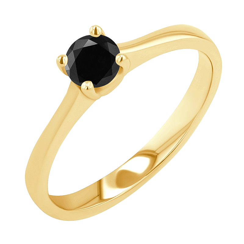 Eppi Zásnubní prsten se srdíčkem a černým diamantem Lenal R37155