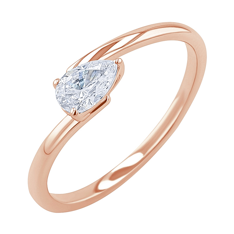 Eppi Atypický zásnubní prsten s pear diamantem Hazel RE47232