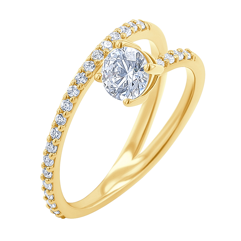 Eppi Atypický zásnubní prsten s diamanty Cyrus RE47237