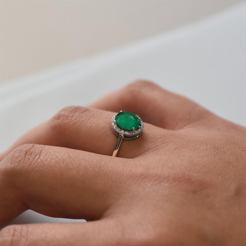 Zlatý smaragdový prsten 14015
