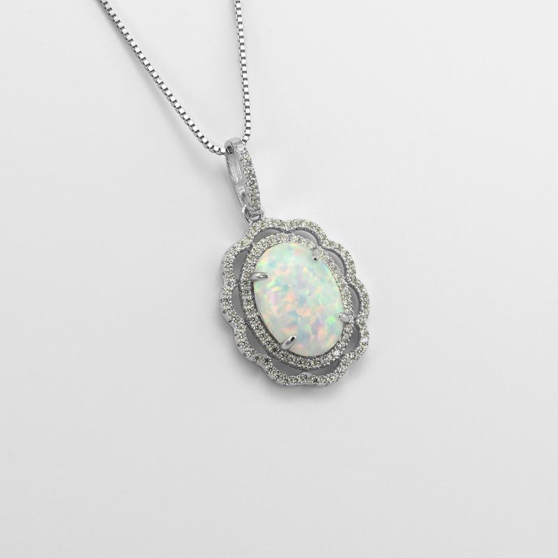 Stříbrný náhrdelník s opálem 14375