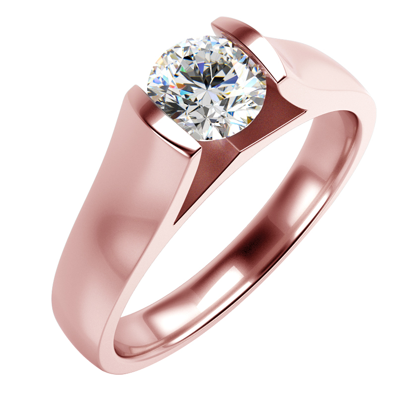 Prsten z růžového zlata 16115