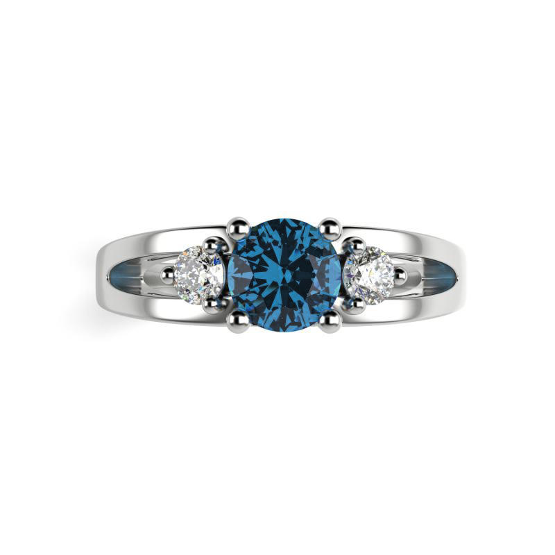 Zásnubní prsten s modrým diamantem 16705