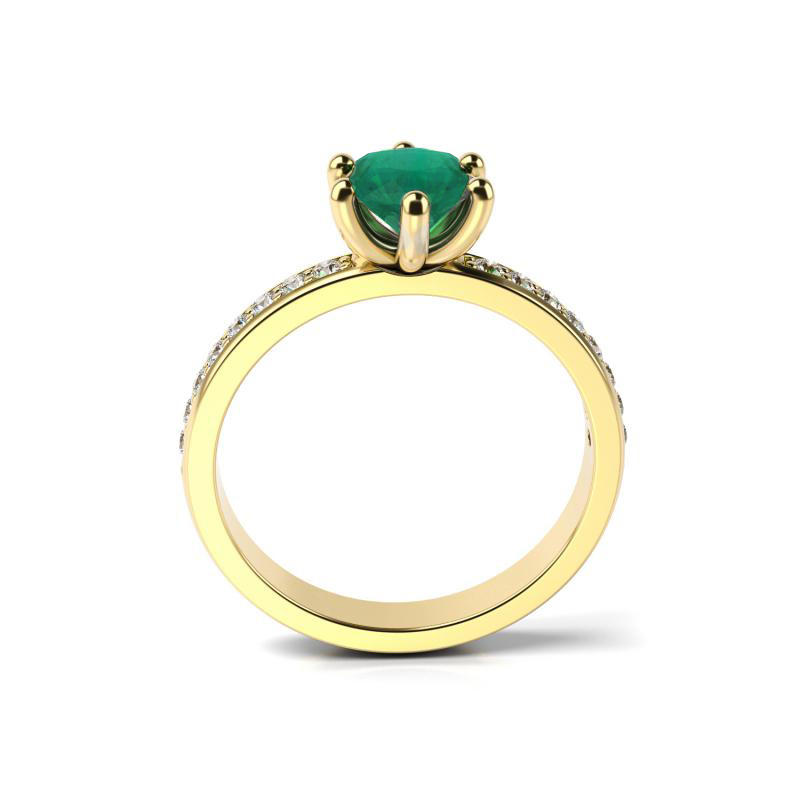 Zlatý prsten s round smaragdem
