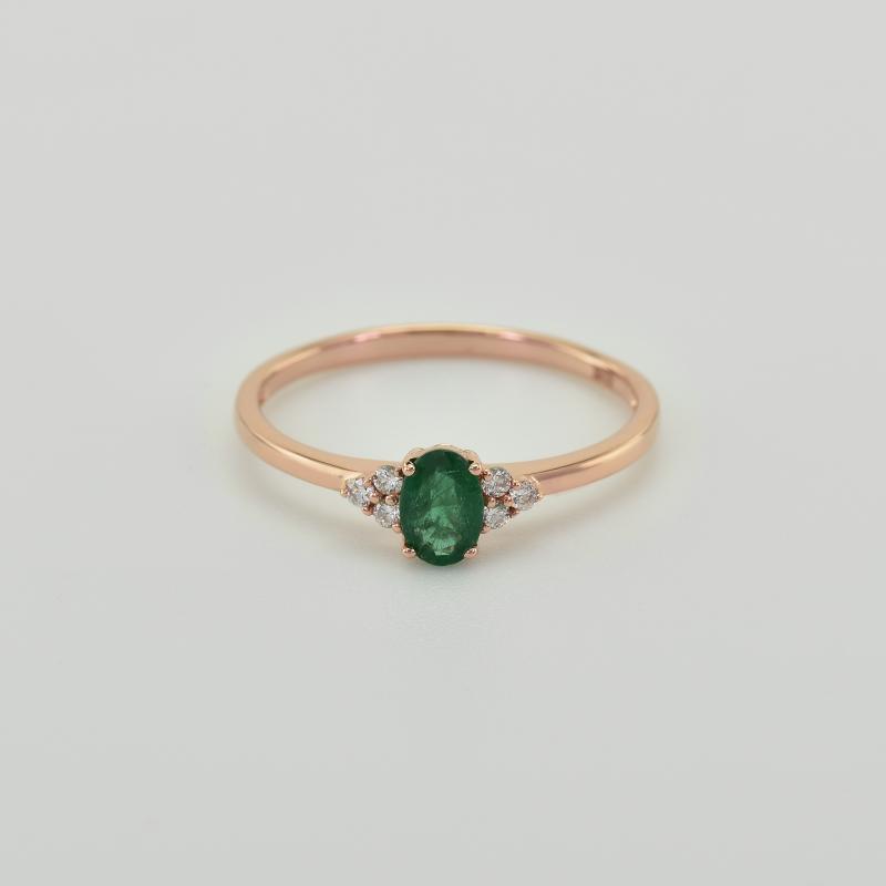 Zásnubní prsten se smaragdem a diamanty Sheldo