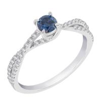 Zásnubní prsten s modrým diamantem Sky