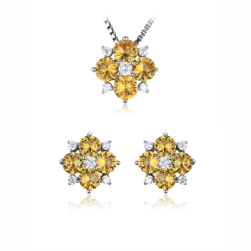 Stříbrná kolekce šperků se žlutými safíry Roshni
