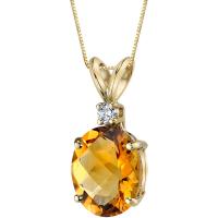 Zlatý náhrdelník s citrínem a diamantem Rafiah