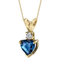 Topazové srdce ve zlatém náhrdelníku s diamantem Dorevie
