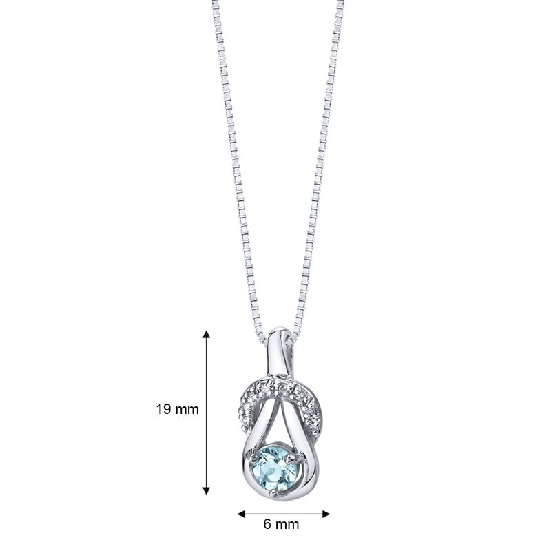 Stříbrný náhrdelník s akvamarínem 21725