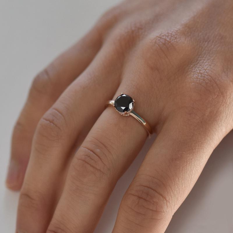 Prsten s černým diamantem 22855
