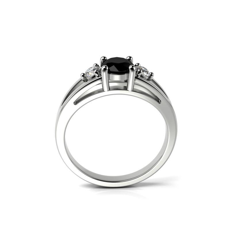 Prsten s černým a bílými diamanty