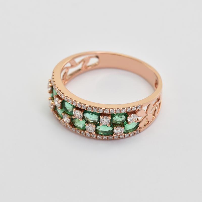 Smaragdový diamantový prsten 25615