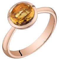 Minimalistický prsten z růžového zlata s citrínem Unna