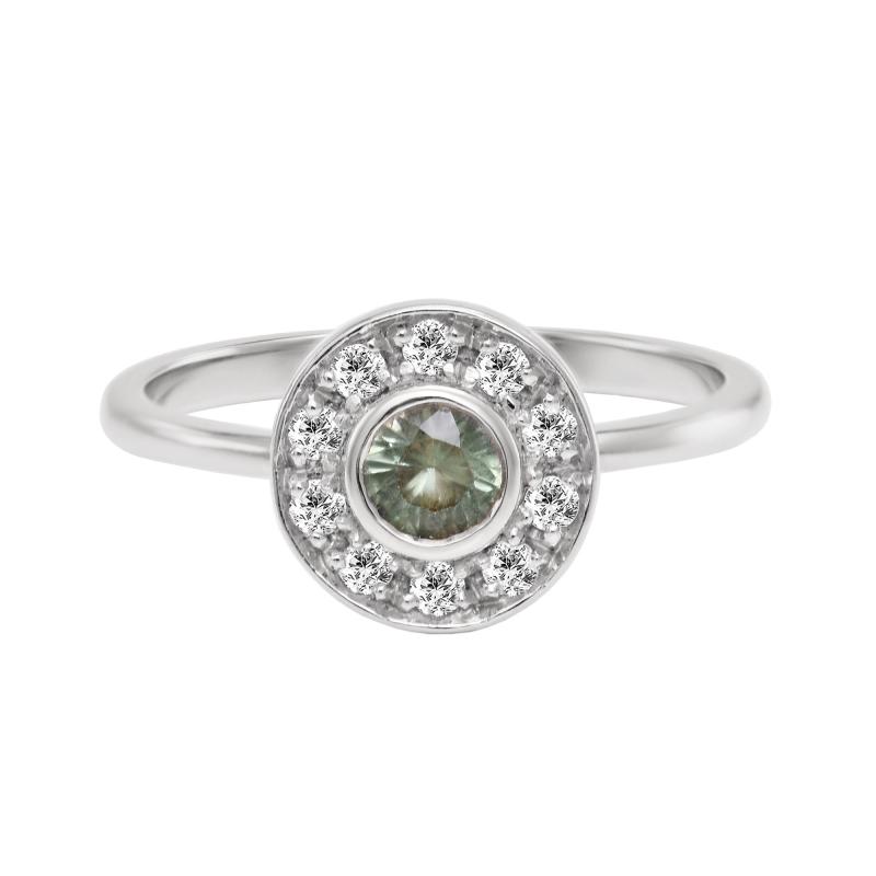 Zlatý prsten s alexandritem a diamanty Anastasia 27415