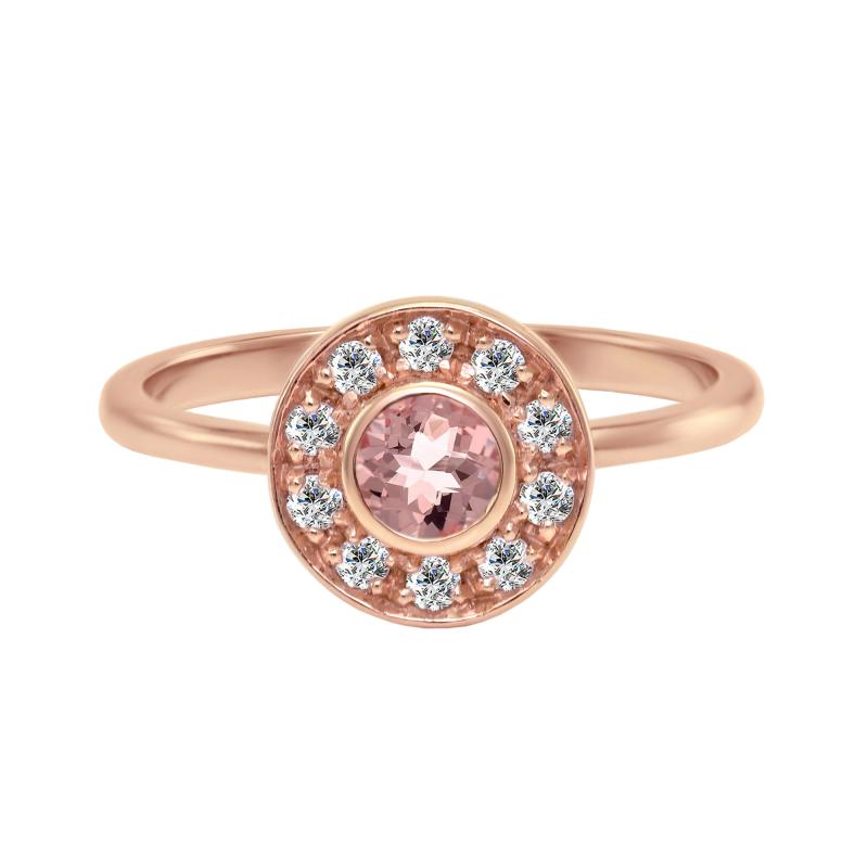 růžový prsten s morganitem 27465