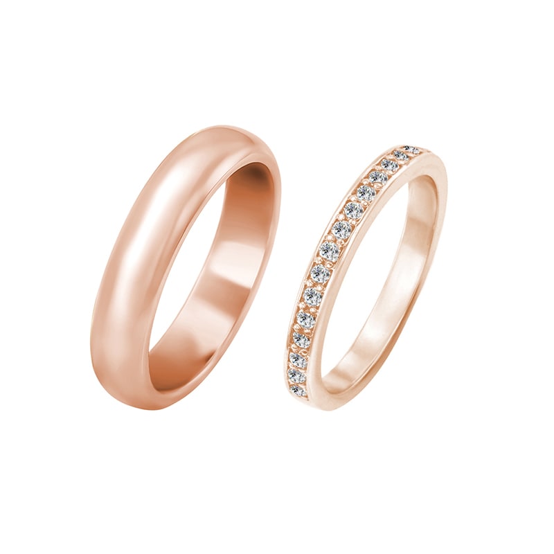 Diamantový eternity prsten a pánský snubní prsten 29615
