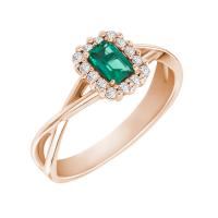 Jemný smaragdový prsten s diamanty Hali
